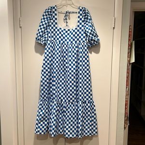 En Saison medium blue and white midi dress